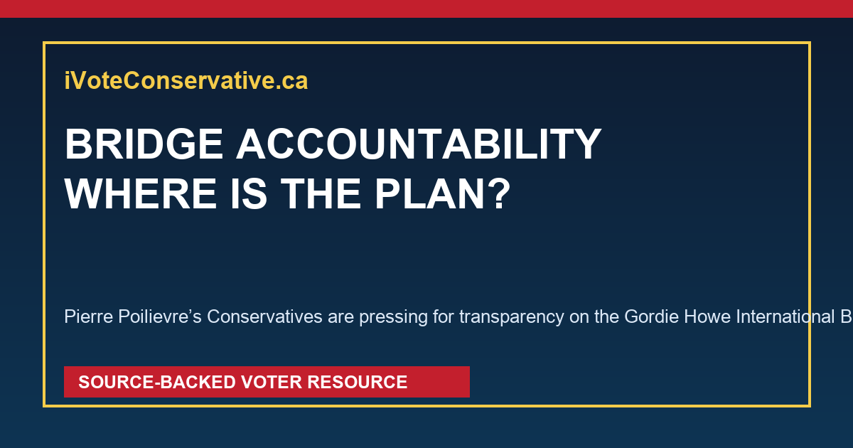 Social card for Conservatives’ bridge accountability push gives voters a practical question: where is the plan?